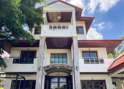 Front view of a two-story house with well-maintained exterior