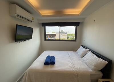 Cozy bedroom with a window view