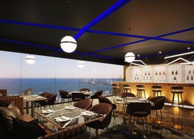 Modern restaurant with ocean view