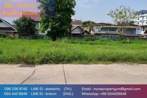 Property id144ls Land for sale in ChangPuek 1-2-78Rai near Rajabhat Chiangmai