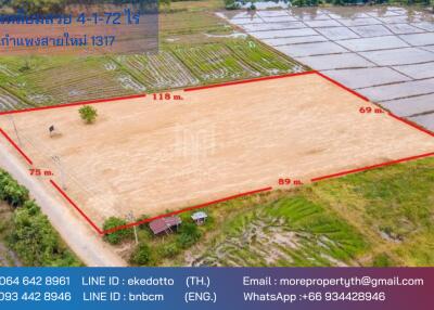 More-069ls Land for sale in San Kamphaeng, 4 rai 1 ngan, 72 sq.wa.