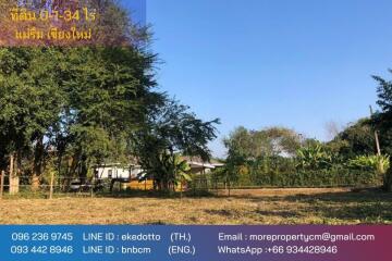 Property id137Land for sale in mae rim,34 sq.m. near river-ping