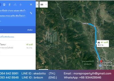 More-067LS ขายที่ดิน เชียงใหม่ 123 ไร่ ติดถนน 1095 ใกล้สี่แยกแม่มาลัย-ปาย อ.แม่แตง