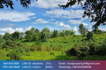 More-067LS Land for sale in Chiang Mai 123 Rai , next to the road 1095, near the intersection of Mae Malai-Pai, Mae Taeng, Chiang Mai.