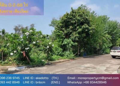 Property id140ls Land for sale in SanSai 0-2-68Rai near Sam Yak Market