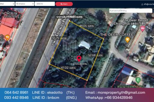 Property id 080LS Land for sale in Chiang Mai 1-2 - 12 rai, next to the main road, irrigation, Nam Phrae, Hang Dong district, Chiang Mai province.