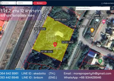 Property id 080LS Land for sale in Chiang Mai 1-2 - 12 rai, next to the main road, irrigation, Nam Phrae, Hang Dong district, Chiang Mai province.