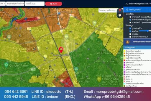 More-071LS Land for sale in Chiang Mai 6 rai 1 ngan 79 sq m. near Chofa Sinseng School, Nong Phueng Subdistrict. Saraphi District, Chiang Mai Province