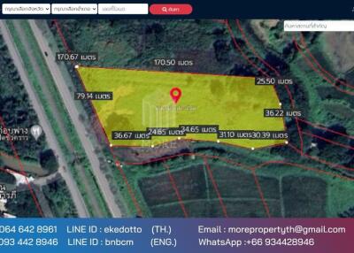 More-071LS Land for sale in Chiang Mai 6 rai 1 ngan 79 sq m. near Chofa Sinseng School, Nong Phueng Subdistrict. Saraphi District, Chiang Mai Province