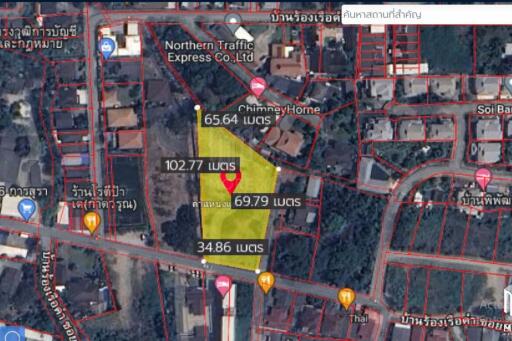 Property ID165LS Land for sale in Pa Dat, 2-1-16 Rai.,near Tesco Lotus Chiang Mai Hang Dong