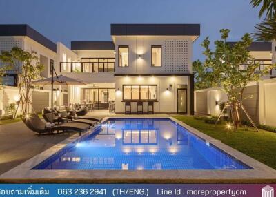 More – 019PS, made to order house Modern Pool Villa Wang Tan village, Chiang Mai, 4 bedrooms, 5 bathrooms, 382 sq m, near Hang Hong District, Chiang Mai