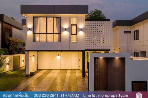 More – 019PS, made to order house Modern Pool Villa Wang Tan village, Chiang Mai, 4 bedrooms, 5 bathrooms, 382 sq m, near Hang Hong District, Chiang Mai