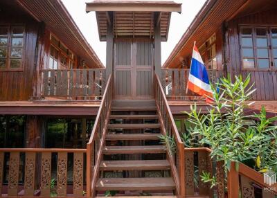 More-023PS Thai teak house for sale in Chiang Mai With swimming pool, Yard , vegetable plot , Near San Kamphaeng Market, San Kamphaeng District, Chiang Mai