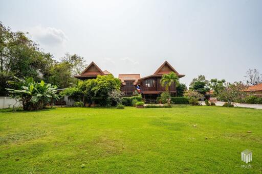 More-023PS Thai teak house for sale in Chiang Mai With swimming pool, Yard , vegetable plot , Near San Kamphaeng Market, San Kamphaeng District, Chiang Mai