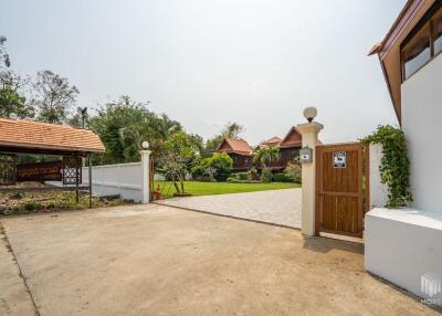 More-023PS Thai teak house for sale in Chiang Mai With swimming pool, Yard , vegetable plot , Near San Kamphaeng Market, San Kamphaeng District, Chiang Mai