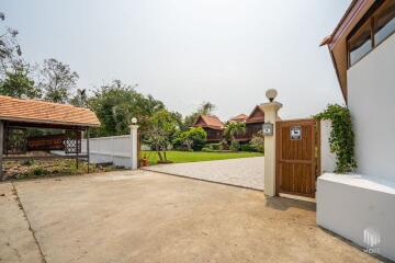 More-023PS Thai teak house for sale in Chiang Mai With swimming pool, Yard , vegetable plot , Near San Kamphaeng Market, San Kamphaeng District, Chiang Mai