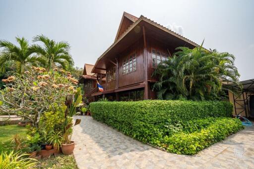 More-023PS Thai teak house for sale in Chiang Mai With swimming pool, Yard , vegetable plot , Near San Kamphaeng Market, San Kamphaeng District, Chiang Mai