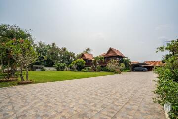 More-023PS Thai teak house for sale in Chiang Mai With swimming pool, Yard , vegetable plot , Near San Kamphaeng Market, San Kamphaeng District, Chiang Mai