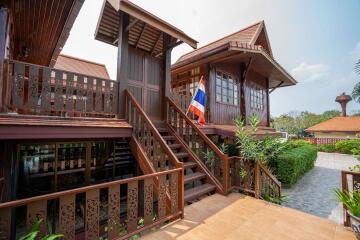 More-023PS Thai teak house for sale in Chiang Mai With swimming pool, Yard , vegetable plot , Near San Kamphaeng Market, San Kamphaeng District, Chiang Mai