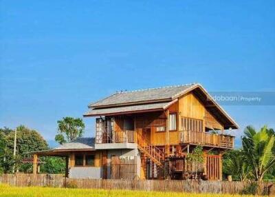 2-story detached house, 3 bedrooms, 2 bathrooms, rice field view, near Mae Malai Market.DB-