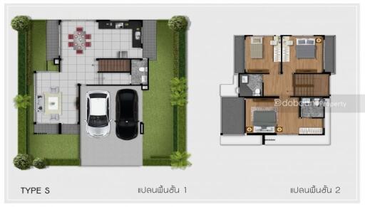 บ้านเดี่ยว 2 ชั้น 3 ห้องนอน 3 ห้องน้ำ ตั้งอยู่ในพื้นที่สันกำแพง