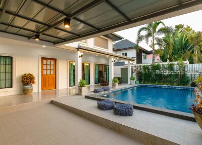 A two-story detached house with three bedrooms and four bathrooms located in the Hang Dong area, near Kad Farang.