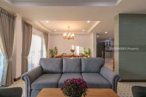 A two-story detached house with three bedrooms and four bathrooms located in the Hang Dong area, near Kad Farang.