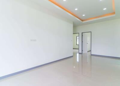 A single-story, contemporary style house with 3 bedrooms and 2 bathrooms in the San Sai zone, near Mae Jo University.