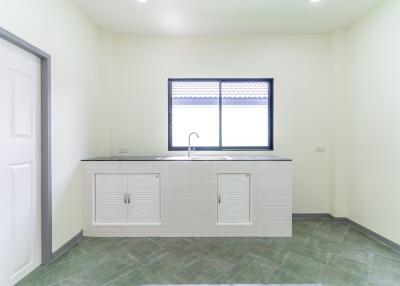 A single-story, contemporary style house with 3 bedrooms and 2 bathrooms in the San Sai zone, near Mae Jo University.