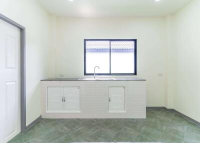 A single-story, contemporary style house with 3 bedrooms and 2 bathrooms in the San Sai zone, near Mae Jo University.