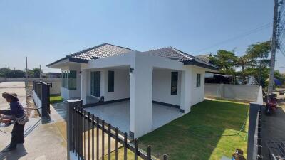 A single-story, contemporary-style house with 3 bedrooms and 2 bathrooms in the Saraphi zone.