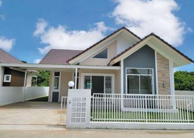 One-story detached house, Nordic style, 3 bedrooms, 2 bathrooms, Saraphi zone.