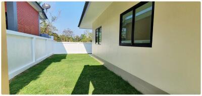 A single-story, contemporary style house with 3 bedrooms and 2 bathrooms in the San Sai zone.