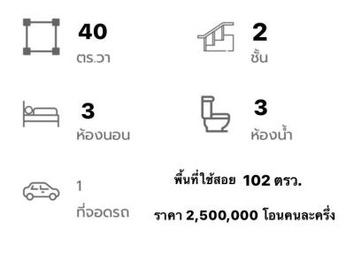 บ้านเดี่ยว 2 ชั้น สไตล์โมเดิร์น 3 ห้องนอน 3 ห้องน้ำ