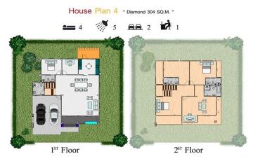 บ้านเดี่ยว 2 ชั้น สไตล์โมเดิร์น 4 ห้องนอน 5 ห้องน้ำ