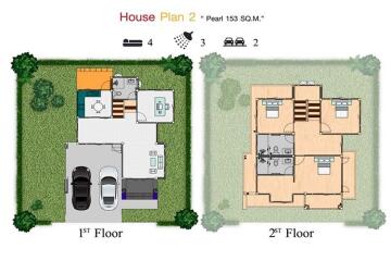 บ้านเดี่ยว 2 ชั้น สไตล์โมเดิร์น 4 ห้องนอน 3 ห้องน้ำ