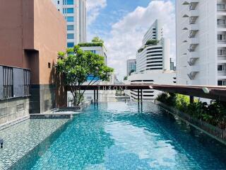 Rooftop swimming pool with city view