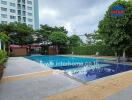 Swimming pool area in a residential building