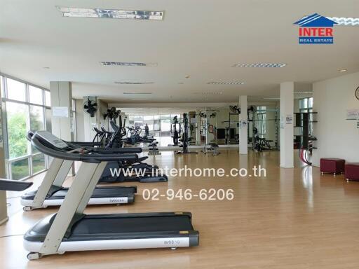 Well-equipped fitness center with various exercise machines
