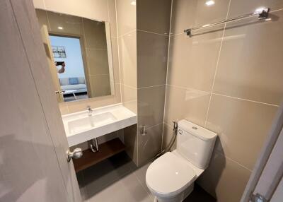 Modern bathroom with sink and toilet