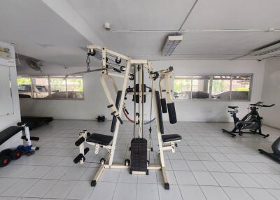 Gym with exercise equipment