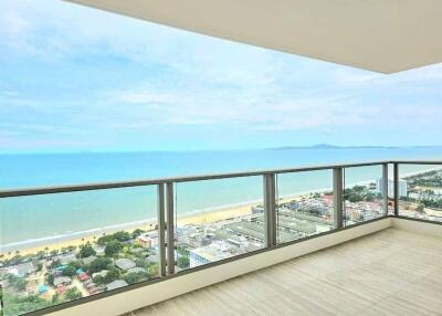 Spacious balcony with ocean view