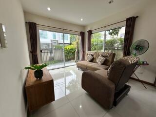 Modern living room with ample natural light