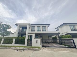 Front view of a modern two-story house