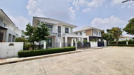 Exterior front view of a modern two-story house