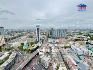 City skyline view from a high-rise building