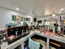 Modern kitchen with coffee maker and various appliances