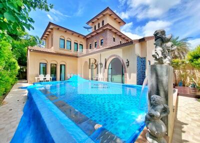 Elegant building with a swimming pool