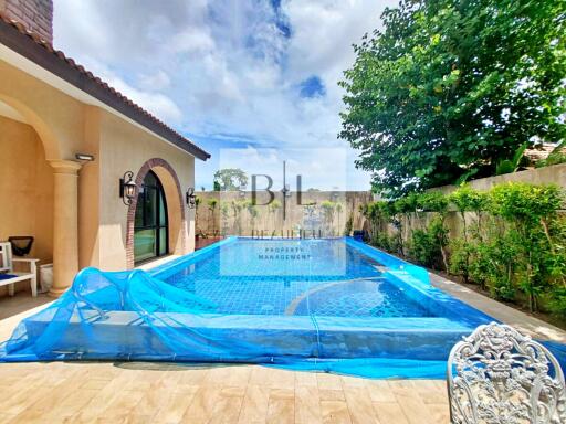 Outdoor swimming pool and backyard