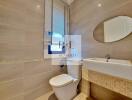 Modern bathroom with toilet and sink